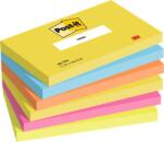 3M POSTIT Bloc de notițe autocolante, 76x127 mm, 6x100 de coli, 3M POSTIT "Energetic", culori mixte 7100172314 (7100172314)