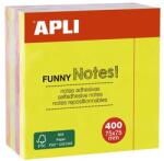 APLI Bloc de notițe autocolante, 75x75 mm, 400 de foi, APLI "Funny", neon 10974 (10974)