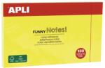 APLI Bloc de notițe autocolante, 125x75 mm, 100 de foi, APLI "Funny", galben 15002 (15002)