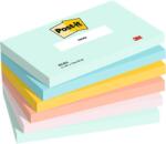 3M POSTIT Bloc de notițe autocolante, 76x127 mm, 6x100 de coli, 3M POSTIT "Beachside", culori mixte 7100259082 (7100259082)