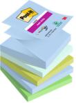 3M POSTIT Bloc de notițe autocolante, "Z", 76x76 mm, 5x90 coli, 3M POSTIT "Super Sticky Oasis", culori mixte 7100258791 (7100258791)