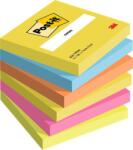 3M POSTIT Bloc de notițe autocolante, 76x76 mm, 6x100 de coli, 3M POSTIT "Energetic", culori mixte 7100296019 (7100396632 / 7100296019)