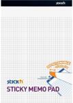 STICK N StickN 254x178mm 254x178mm 50 foi/blocul pătrat grilă pătrată albă caiet adeziv 21853 (21853)