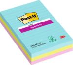 3M POSTIT Bloc de notițe autocolante, căptușite, 3x90 foi, 101x152 mm, 3M POSTIT "Super Sticky Cosmic", culori mixte 7100234251 (7100234251)