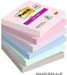 POST-IT Super Sticky Soulful 76x76mm 90 de coli 4+2 bucăți carnețel mixt 7100259203 (7100259203)