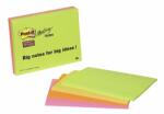 3M POSTIT Bloc de notițe autocolante, 203x152 mm, 4x45 coli, 3M POSTIT "Super Sticky", culori mixte 7100234637 (7100234637)