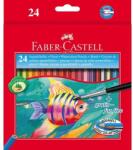 Faber-Castell Set de creioane pentru acuarelă, hexagonal, cu pensulă, FABER-CASTELL, 24 de culori diferite 114425 (114425)