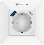 Tellur Priza de perete Smart, 3600W, 16A, PD20W, USB 18W, monit. consum, alb (TLL331531)