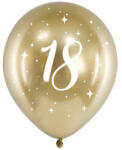 PartyDeco S. r. o Lufi, évszámos (18), 6 db/cs/arany színben