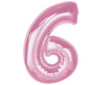 Godan Rózsaszín 6-os Light Pink szám fólia lufi 92 cm (MLG195637)