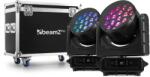 BeamZ Professional NEREID1940 Set de 2 movinghead-uri beam/wash cu servieta, 19x LED RGBW, DMX, BeamZ Pro (152.058)