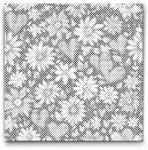  PontPöttyöző - Szívek és virágok Méret: 50x50cm, Keretezés: Keret nélkül (csak a vászon), Szín: Piros