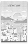  PontPöttyöző - Mykonos, Görögország Méret: 40x60cm, Keretezés: Műanyagtáblával, Szín: Zöld