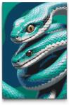  Festés számok szerint - Kígyók a sötét türkiz árnyalataiban Méret: 40x60cm, Keretezés: Műanyagtáblával