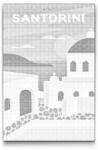 PontPöttyöző - Santorini, Görögország Méret: 40x60cm, Keretezés: Keret nélkül (csak a vászon), Szín: Zöld