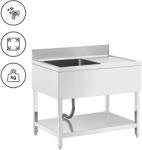 Royal Catering Mosogató asztal - 1 medence - rozsdamentes acél - 100 x 70 x 97 cm - Royal Catering (RCGS-1B100D7)
