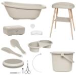 bébé-jou Sense plus 8 részes babakád digitális hőmérővel és kádállvány fürdető szett taupe b428905