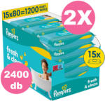  Pampers Fresh Clean nedves törlőkendő - 2x15x80 db
