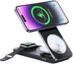 Mcdodo Incarcator Wireless Foldable 3in 1 Mangetic, pentru telefon / TWS / Apple Watch, 15W, Negru (CH-1151)
