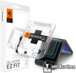 Spigen EZ FIT előlap védő karcálló edzett üveg - ÁTLÁTSZÓ - 2db, 0.2mm, 9H, tokbarát, felhelyezést segítő kerettel, csak a külső kijelzőre! - SAMSUNG Galaxy Z Flip6 (SM-F741) - AGL07972 (AGL07972)