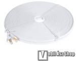  UTP CAT7 PATCH LAN KÁBEL - 30m hosszú, lapos kábel, 10 Gbps, árnyékolt RJ45 csatlakozók - FEHÉR