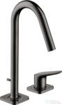 Hansgrohe AXOR CITTERIO M 2 üléses mosdó csaptelep automata leeresztővel, polírozott fekete króm 34132330 (34132330)