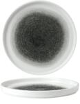 Churchill Raku Quartz Black farfurie plată, cu margine ridicată, ø 260 mm