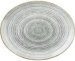 Churchill Homespun Stone Grey farfurie plată, cu margini rotunjite, ovală, lungime: 270 mm