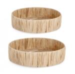 Bizzotto Set 2 tavi decorative iarba mare natur Bagan 30x8 cm, 37x9.5 cm (0187083) Tava