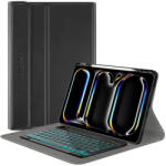 Techsuit CozyTab Case and Bluetooth Keyboard - кожен калъф и безжична блутут клавиатура за iPad Pro 13 (2024) (черен)