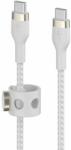 Belkin BoostCharge Pro Flex USB-C Cable - здрав USB-C към USB-C кабел с въжена оплетка за устройства с USB-C порт (300 см) (бял)