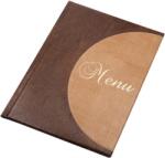 Panta Plast Suport pentru alimente, A4, efect piele, PANTA PLAST "Half circle Menu" , maro închis-maro deschis 0317-0050-20 (0317-0050-20)