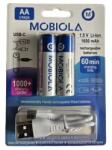Mobiola Újratölthető AA akkumulátorok USB-C-n keresztül, 1650 mAh