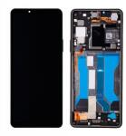 Sony Xperia 10 V (XQ-DC72) Előlap keret+LCD Kijelző+Érintőüveg, Fekete (A5061090A) Service Pack