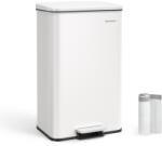 SONGMICS Pedálos szemeteskuka 40L, fehér, 15 szemeteszsákkal (LTB540W4002)