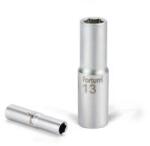 Fortum hosszított dugófej 1/4", 14mm, 61CrV5, mattkróm, 50mm hosszú