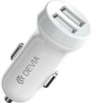 DEVIA Smart 2xUSB-A autós töltő 15W fehér (EA131)