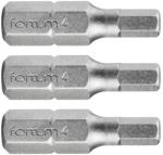 Fortum behajtóhegy HEX, 3 db, S2 acél; H 4×25mm, bliszteren (4741505) - gudebolt