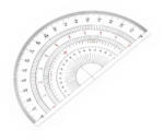 DRAPAS japán 180°-os szögmérő átlátszó akrilból - 150 mm-es átmérő