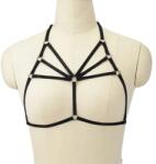Mokko Toys Top Harness din Benzi Satinate Sexy Look, Negru, S-L, Mokko toys