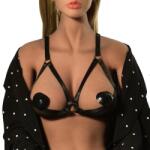 Mokko Toys Sutien Open Cups din Benzi Satinate Misty, Negru, S-L, Mokko Toys