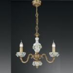Reccagni Angelo Candelabru design clasic din alama decorat cu flori ceramice 9110 (RA-L. 9110/3)