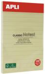 APLI Bloc de notițe autocolant, cu linii, 100x150 mm, 100 de foi, APLI "Classic", galben 13370 (13370)