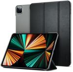 Spigen Apple Ipad Air 13 (2024) fold tok álló, bőr hatású (aktív flip, oldalra nyíló, trifold, asztali tartó) fekete (ACS07676)