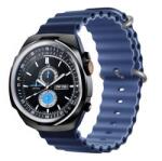 DEVIA Apple Watch Ultra 2 deluxe sport pótszíj (egyedi méret, nagy, szilikon, állítható, hullám) sötétkék/világoskék (GP-160489)