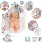 Smoby Fürdőszoba játékbabának működő zuhannyal Shower Baby Nurse Smoby levehető zuhanyfejjel fürdőköpennyel és használati útmutatóval 3 évtől (SM220382)