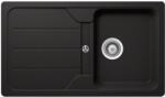 SCHOCK Formhaus D-100 Cristalite Nero 860 x 500 mm gránit mosogatótálca, szifonnal, fekete, beépíthető (6426282103453)