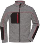 Daiber Hanorac din fleece tricotat pentru bărbați JN1818 - Gri închis prespălat / neagră / roșie | XS (JN1818-1799792)