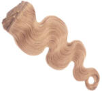 HairExtensionShop Csatos Hullámos Emberi Póthaj Standard Sötétszőke Színben 50cm Body Wave (Szín #12) (RCBW5012)