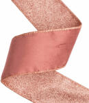  Rose gold bársony szalag csillogó hátoldallal, drótos szegéllyel 63mm x 5m (CG063-20)